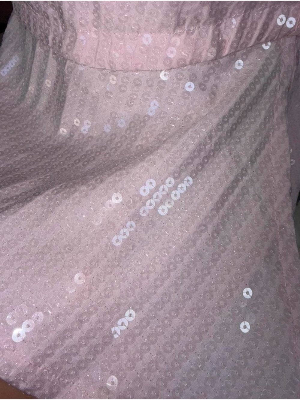 Sans Souci Light Pink Sequin Halter Peplum Camisole - Picture 2 of 4